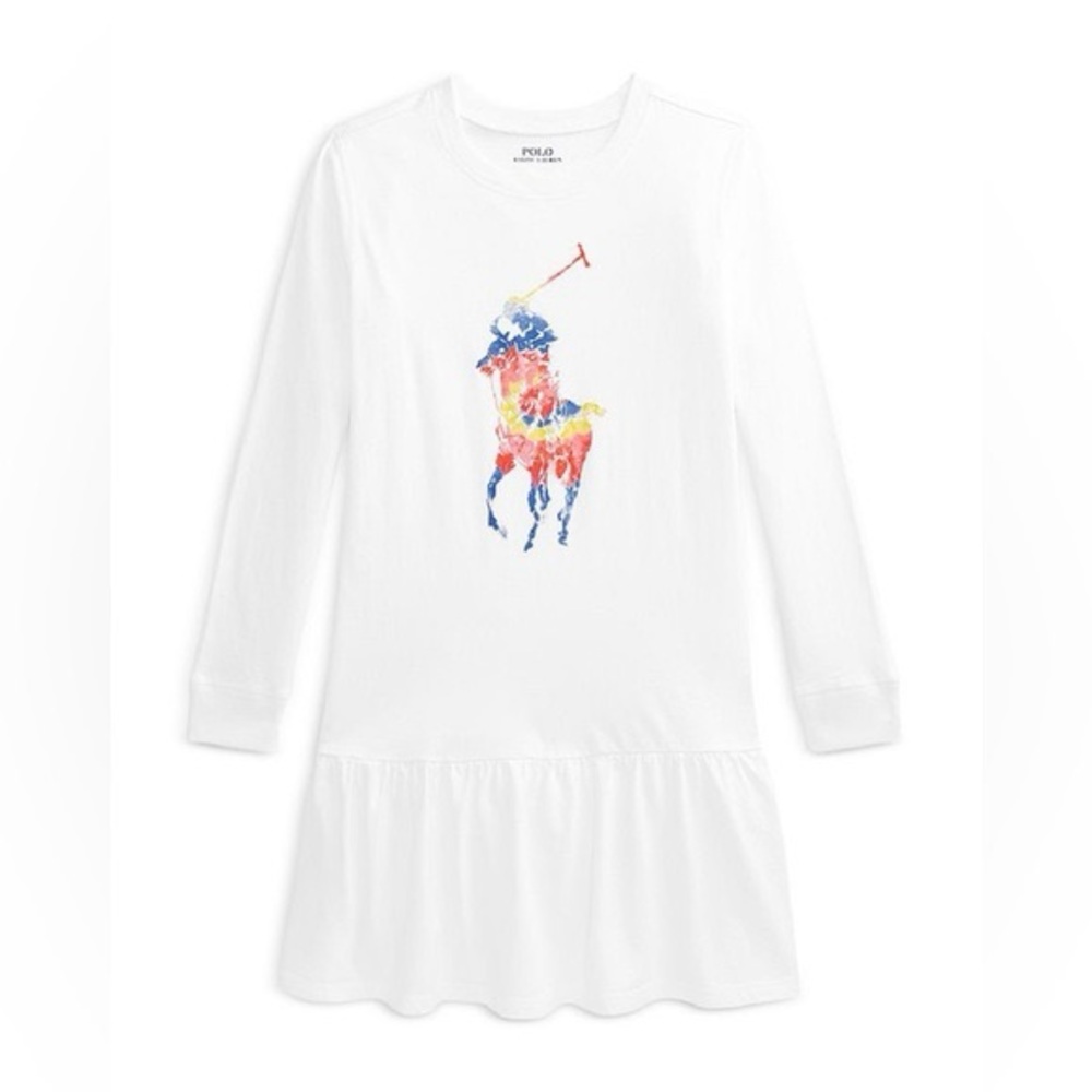 Ralph Lauren logo pony drop waist dress sz 24 months